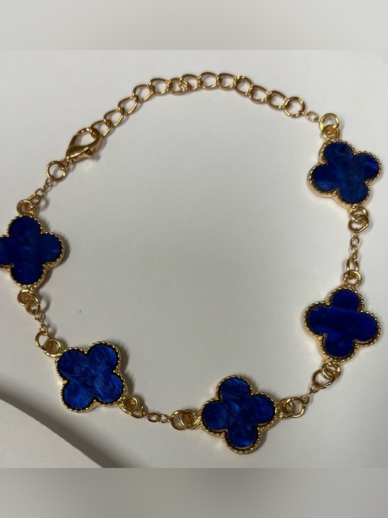 Jewelry - Blue enamel clover bracelet